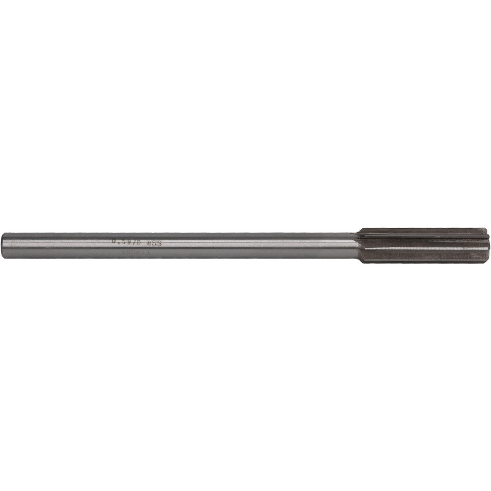 Value Collection SM0405970 Chucking Reamer 0.5970" Dia, 8" OAL, 2" Flute Length, Straight Flute, Straight-Cylindrical Shank, HSS