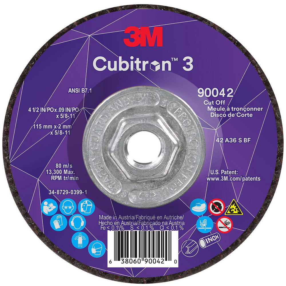3M 7100313200 Depressed-Center Wheels Wheel Diameter (Inch) 4-1/2 Wheel Thickness 0.0900 Hole Thread Size 5/8-11 Wheel Type Type 27 Abrasive Material Precision Shaped Ceramic Grit 36