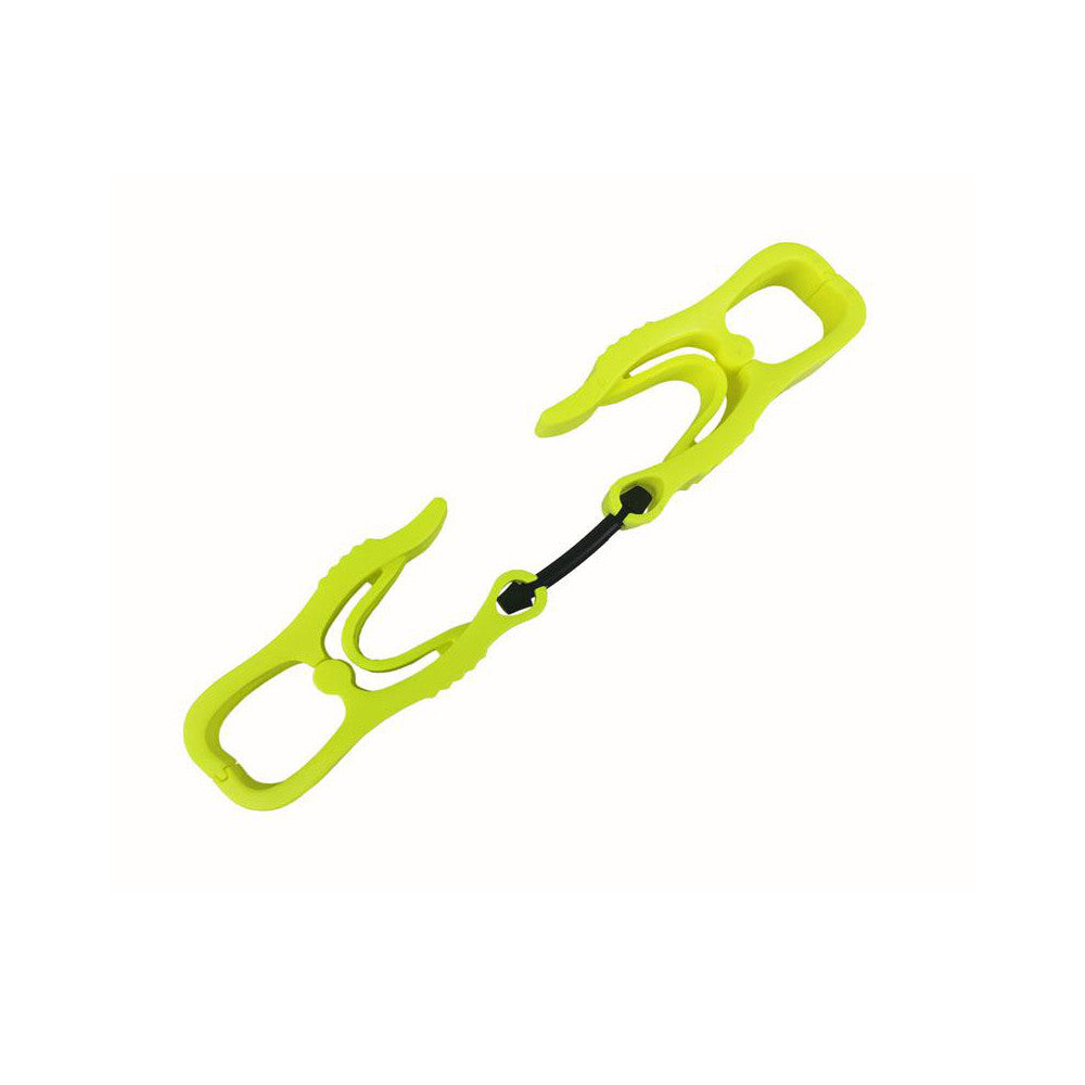 PRO-SAFE BC-1-Y Glove Clip, Plastic, 6 3/8" Long, 0.375" Max Clip Opening, Lime, 1 Pair