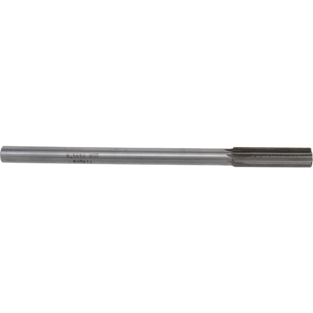 Value Collection SM0405490 Chucking Reamer 0.5490" Dia, 8" OAL, 2" Flute Length, Straight Flute, Straight-Cylindrical Shank, HSS