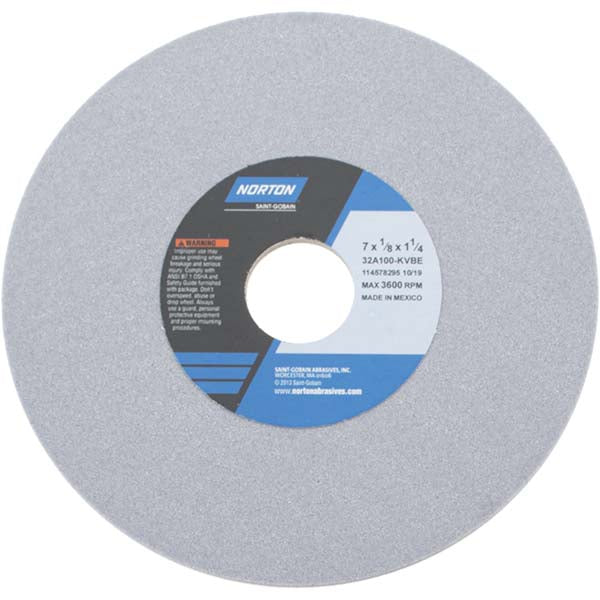 Norton 66252939216 Surface Grinding Wheel 7" Dia, 1/8" Thick, 1-1/4" Hole, 100 Grit, K Hardness