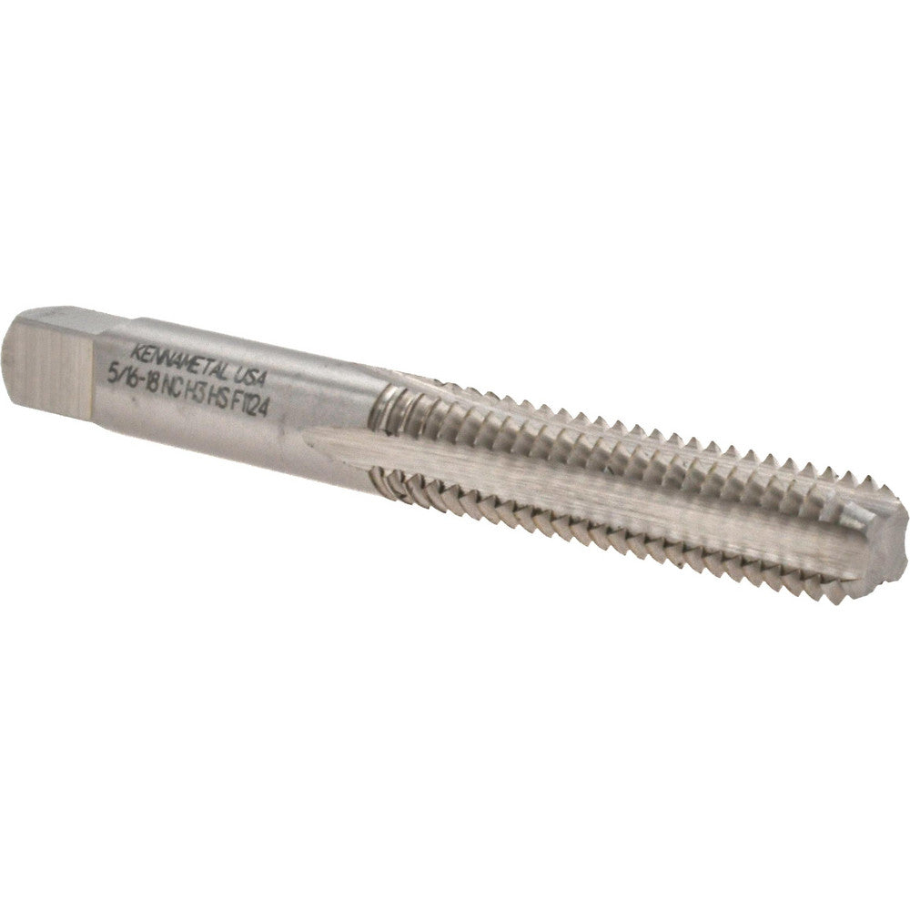 Kennametal 1542455 Straight Flute Tap 5/16-18 UNC, 4 Flute, Bottoming Chamfer, 3B Class of Fit, High-Speed Steel, Bright/Uncoated Finish