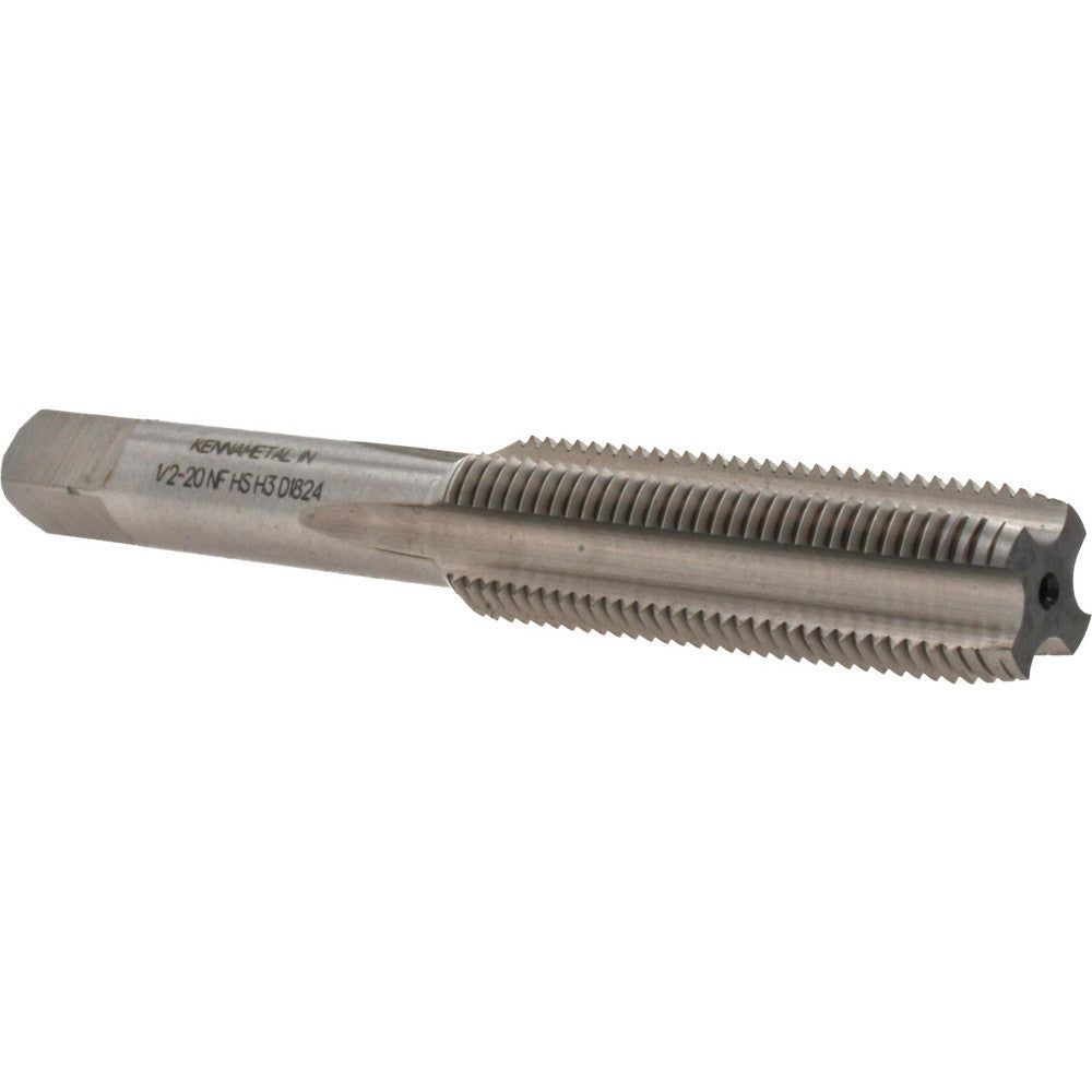 Kennametal 1542879 Straight Flute Tap 1/2-20 UNF, 4 Flute, Plug Chamfer, 3B Class of Fit, High-Speed Steel, Bright/Uncoated Finish