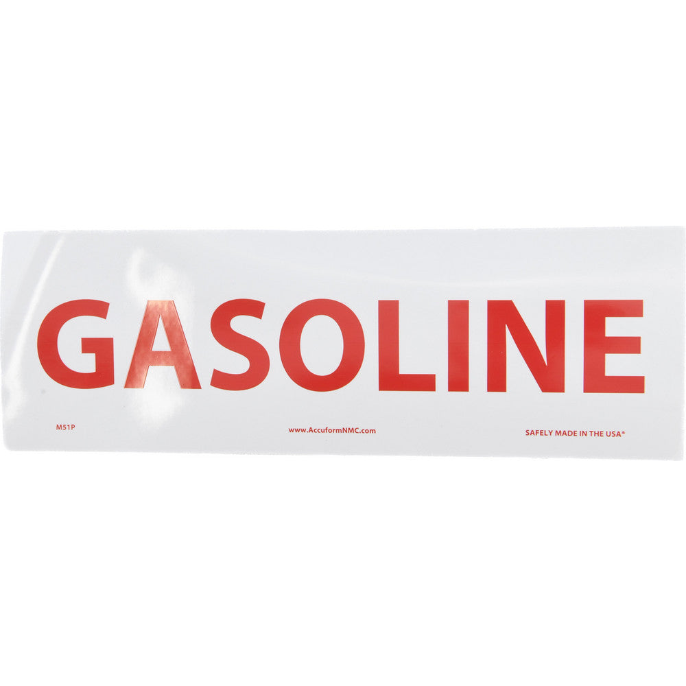 AccuformNMC M51P Sign Rectangle, Gasoline