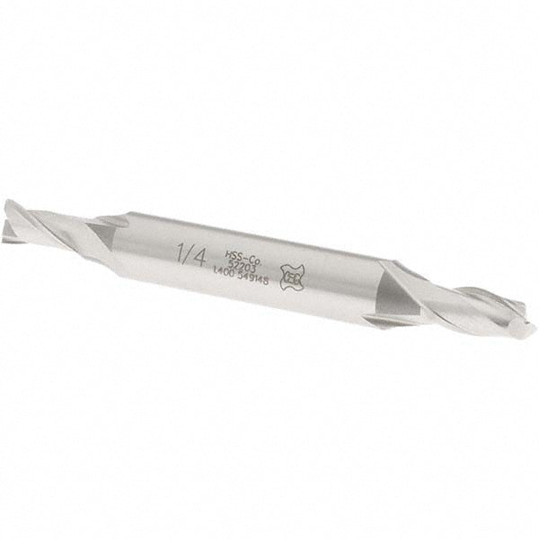 OSG 5220300 Square End Mill 1/4'' Dia, 1/2'' LOC, 3/8'' Shank Dia, 3-1/8'' OAL, 2 Flutes, Cobalt