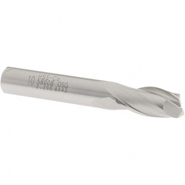 OSG 5800800 Square End Mill 0.3937'' Dia, 13/16'' LOC, 3/8'' Shank Dia, 2-1/2'' OAL, 2 Flutes, Cobalt
