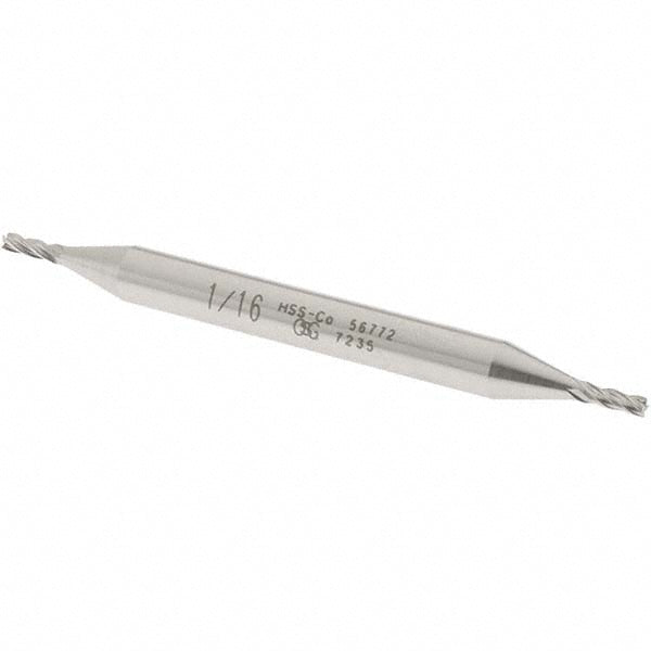 OSG 5677200 Square End Mill 1/16" Dia, 3/16" LOC, 4 Flutes, Cobalt