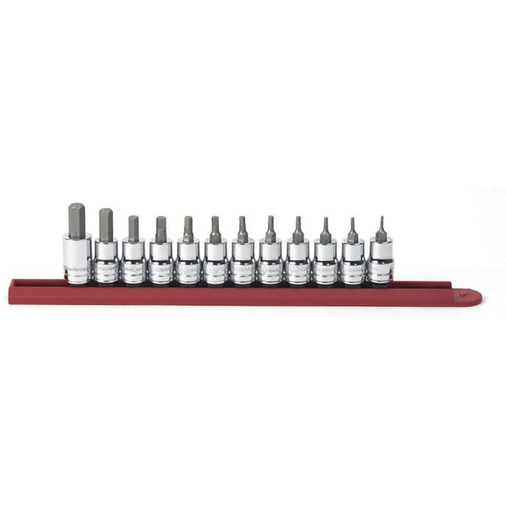 GEARWRENCH 80581 Hex Bit Socket Set 3/8" Drive, 12 Pc, 1/16 to 3/8" Hex