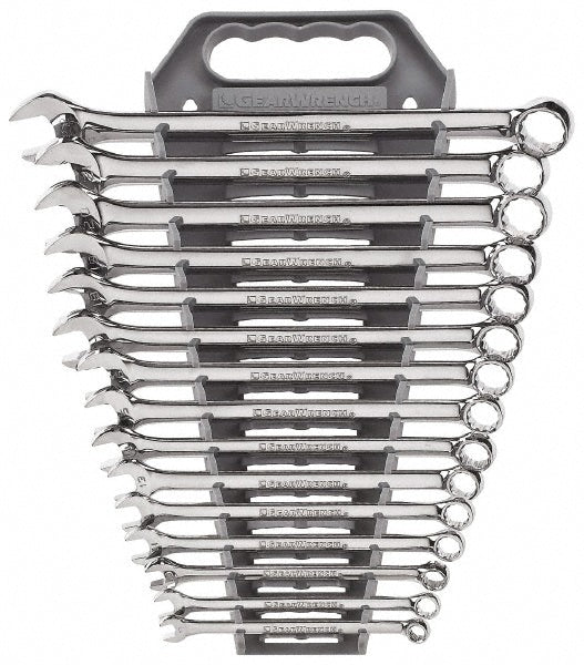 GEARWRENCH 81902 Combination Wrench Set 15 Pc, 10 mm 11 mm 12 mm 13 mm 14 mm 15 mm 16 mm 17 mm 18 mm 19 mm 20 mm 21 mm 22 mm 8 mm & 9 mm Wrench, Metric