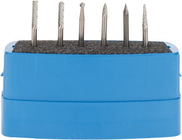 M.A. Ford 71020027 6 Pc Diamond Cut Burr Set with Ball, Cylinder, Cylinder w/Rad End, Taper, Tree w/Pointed End, Tree w/Rad End