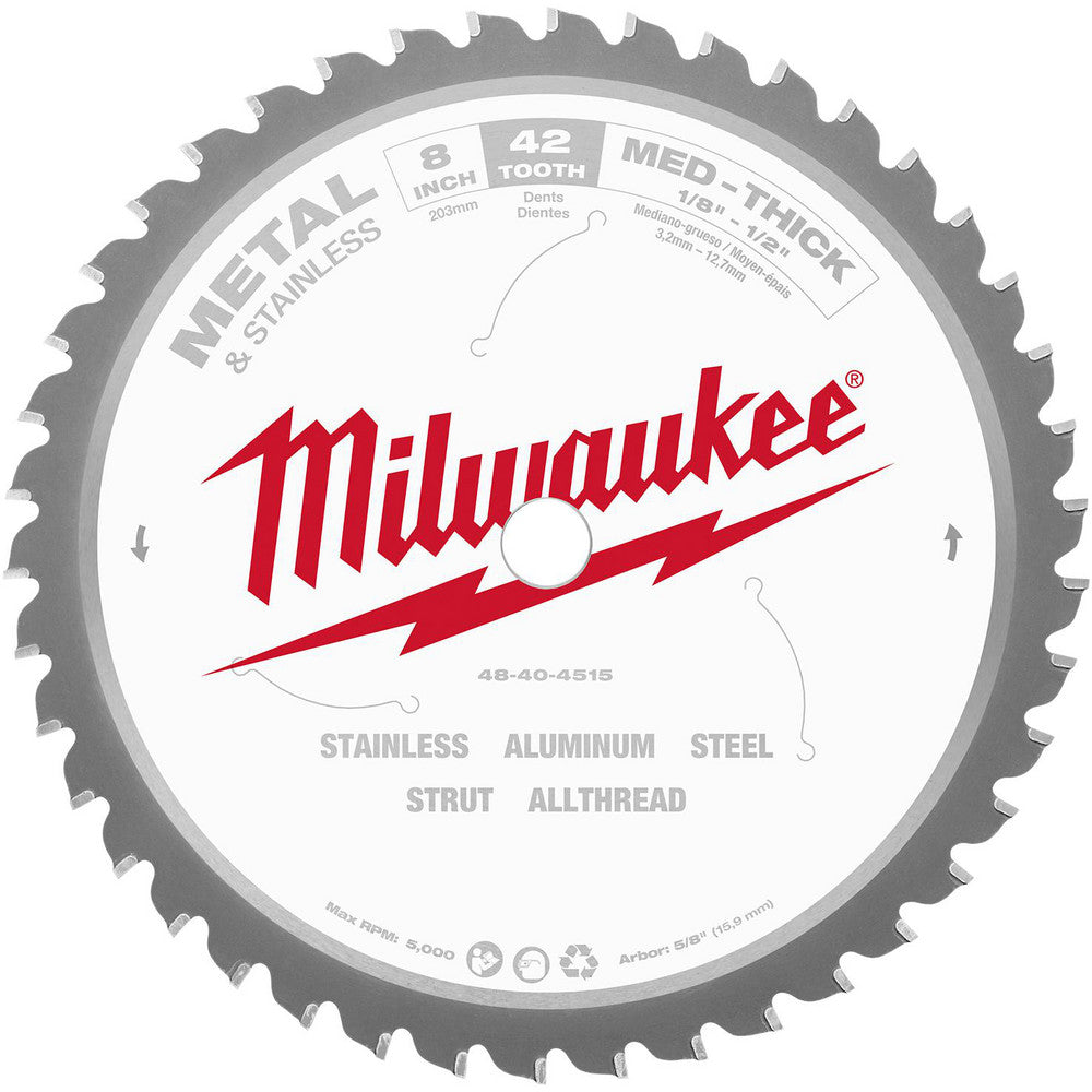 Milwaukee Tool 48-40-4515 Wet & Dry Cut Saw Blade 8" Dia, 5/8" Arbor Hole, 42 Teeth
