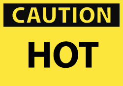 AccuformNMC MSCC35AP Hazardous Material Label "Caution - Hot", Rectangle, 5" Wide, 3" High