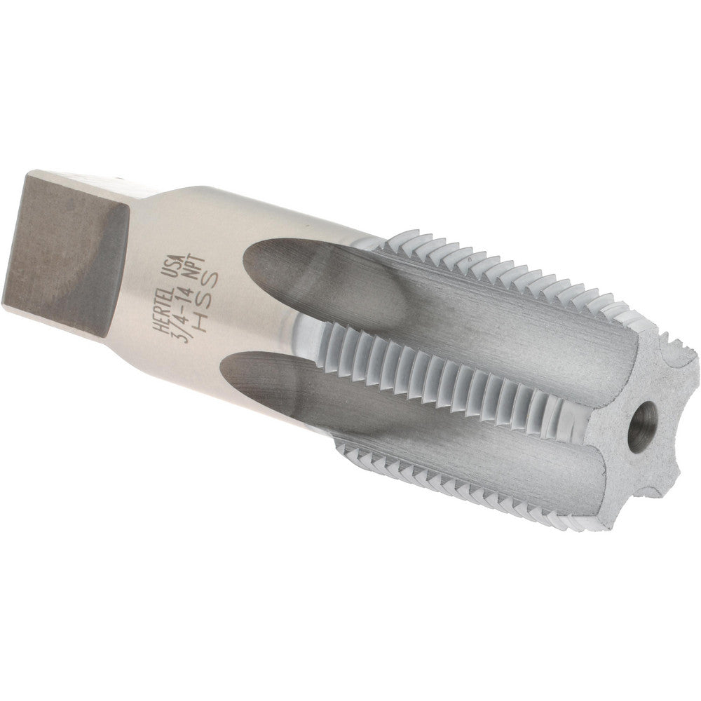 Hertel R127700K-S Standard Pipe Tap 3/4-14, NPT, 5 Flutes, High Speed Steel, Chrome Finish