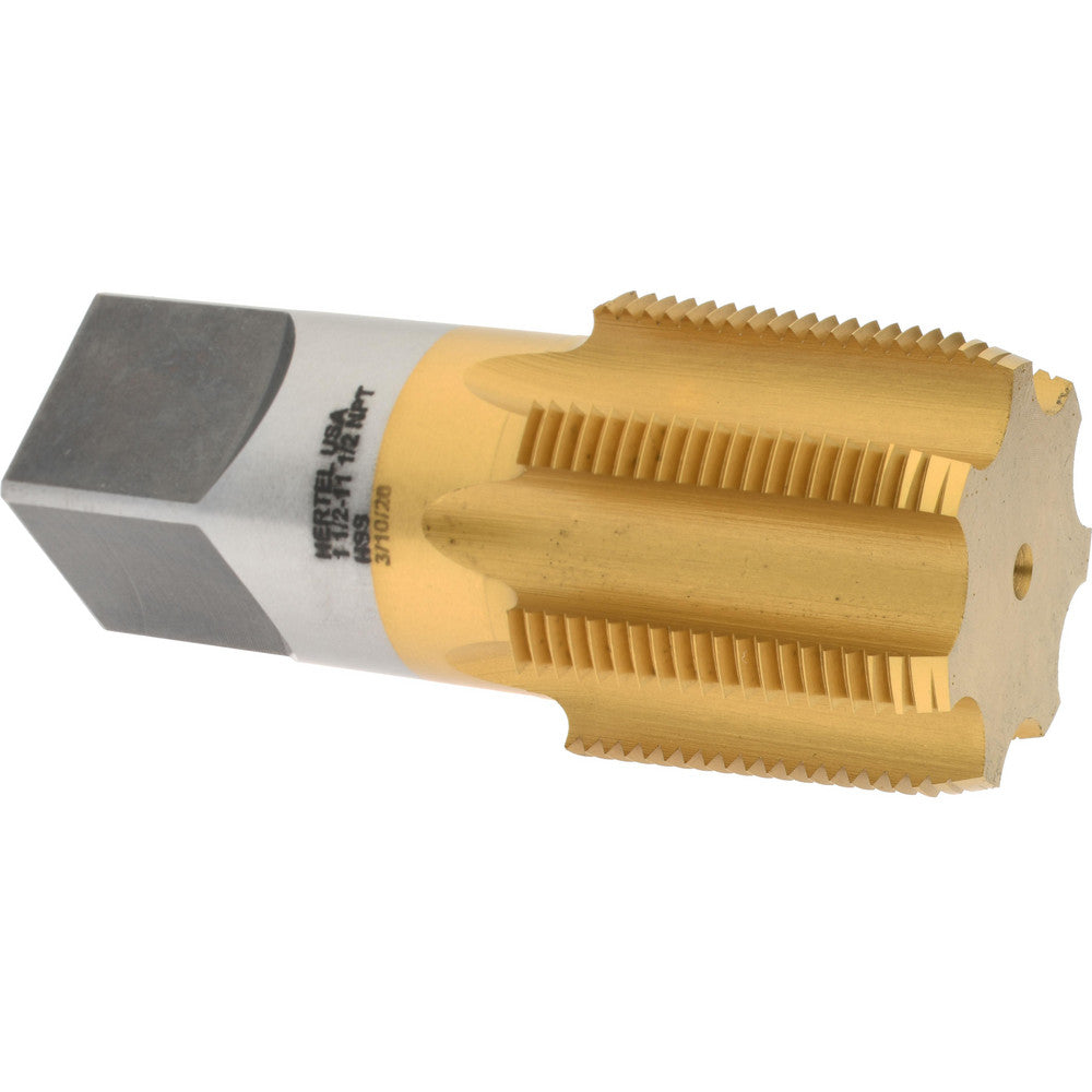 Hertel R127930T-S Standard Pipe Tap 1-1/2 - 11-1/2, NPT, 7 Flutes, High Speed Steel, TiN Finish