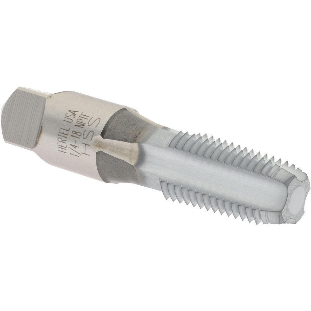 Hertel G127220K-S Standard Pipe Tap 1/4-18, NPTF, 4 Flutes, High Speed Steel, Chrome Finish