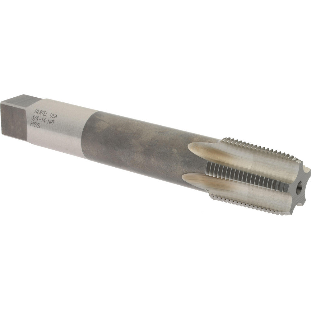 Hertel R834918-S Extension Pipe Tap 3/4-14 NPT, 5 Flutes, Plug Chamfer, High Speed Steel