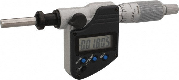 Mitutoyo 350-352-30 0 to 25.4mm Range, 6.35mm Spindle Diameter, 156.5mm OAL, Flat Spindle Electronic Micrometer Head