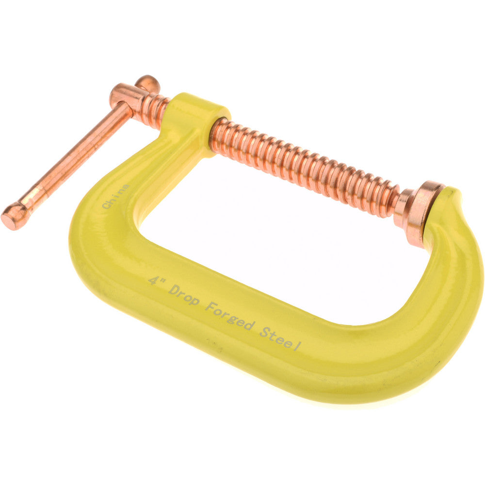 Gibraltar CCM00396-2-YEL C-Clamp 4" Max Opening, 3-1/4" Throat Depth, Forged Steel