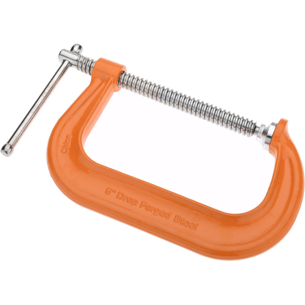 Gibraltar CCM00397-1-ORN C-Clamp 6" Max Opening, 3-1/4" Throat Depth, Forged Steel