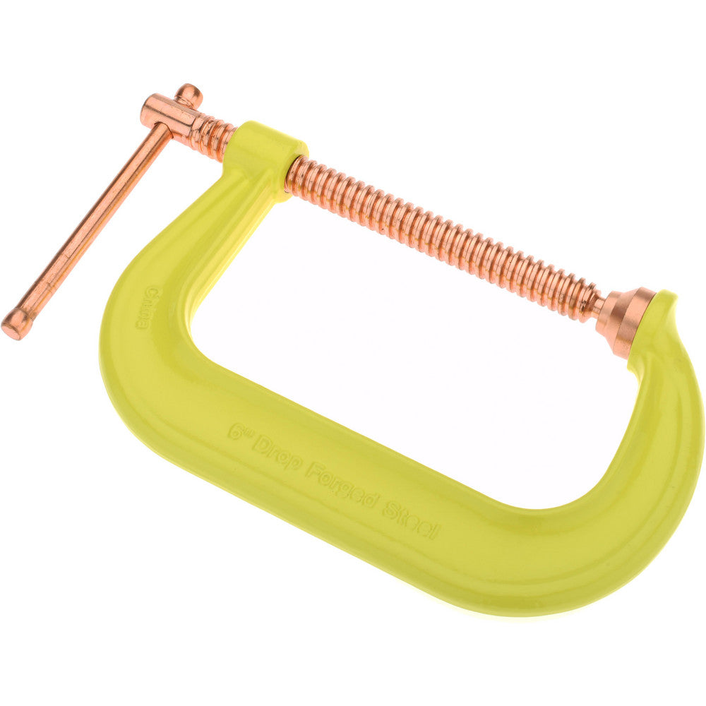 Gibraltar CCM00397-2-YEL C-Clamp 6" Max Opening, 3-1/4" Throat Depth, Forged Steel
