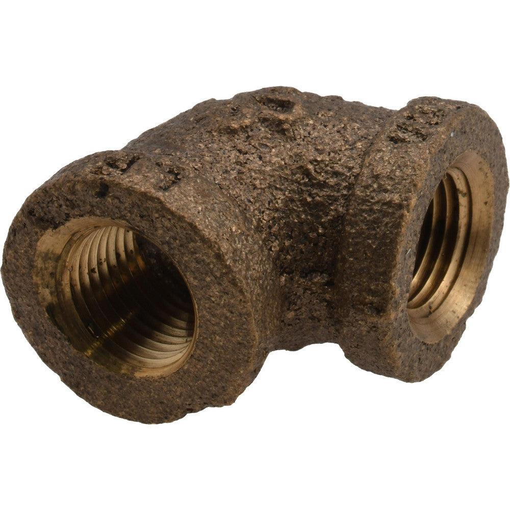 Merit Brass XNL101-02 Brass Pipe 90 ° Elbow 1/8" Fitting, Threaded, FNPT x FNPT, Class 125, Lead Free