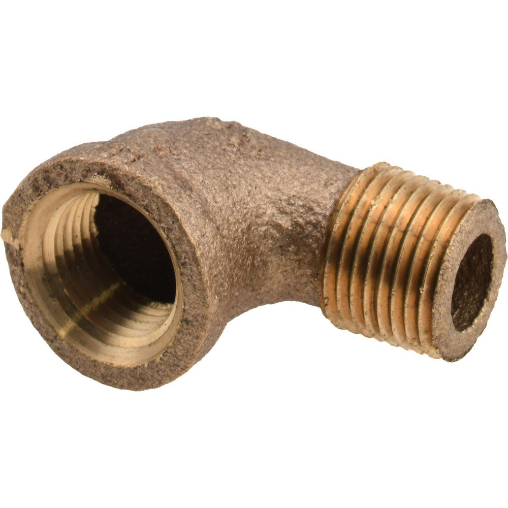 Merit Brass XNL103-08 Brass Pipe 90 ° Street Elbow 1/2" Fitting, Threaded, FNPT x MNPT, Class 125, Lead Free