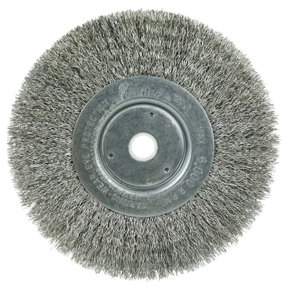 Weiler 01705 Wheel Brush 6" Wheel Dia, 1/2" Face Width, 0.0118" Wire Dia, Crimped