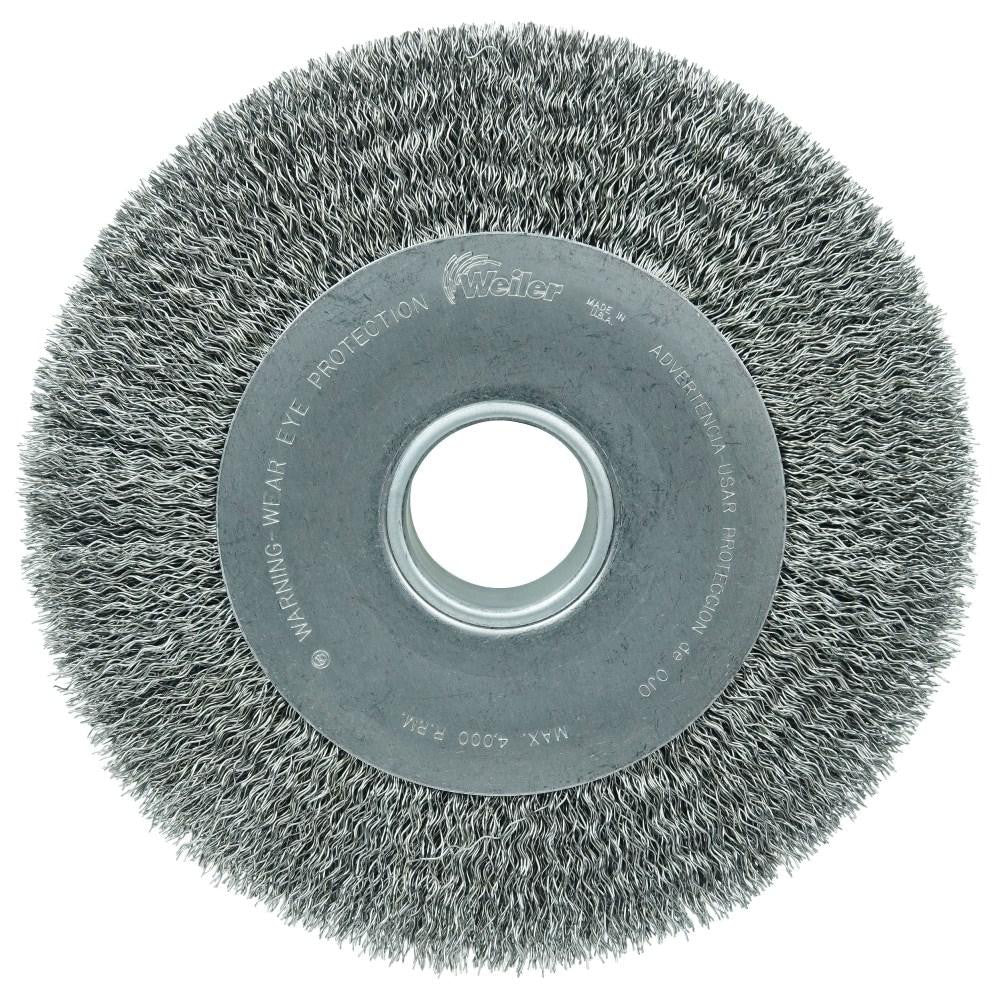 Weiler 03200 Wheel Brush 10" Wheel Dia, 1-5/8" Face Width, 0.0140" Wire Dia, Crimped