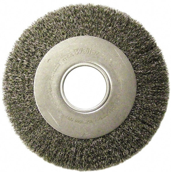 Weiler 06490 Wheel Brush 8" Wheel Dia, 1" Face Width, 0.0118" Wire Dia, Crimped