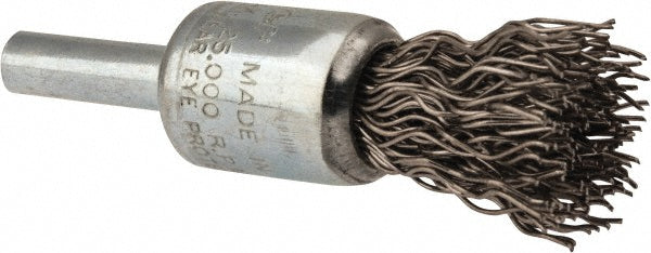 Weiler 10016 End Brushes 1/2" Dia, Stainless Steel, Crimped Wire