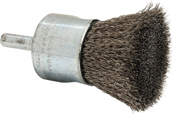 Weiler 98540 End Brushes 1" Dia, Stainless Steel, Crimped Wire