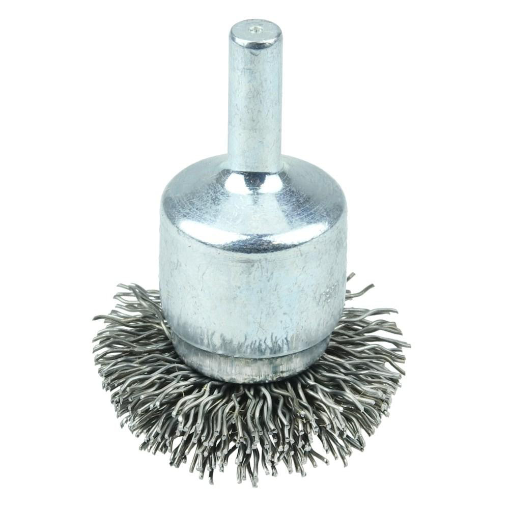 Weiler 10038 End Brushes 1-1/2" Dia, Steel, Crimped Wire