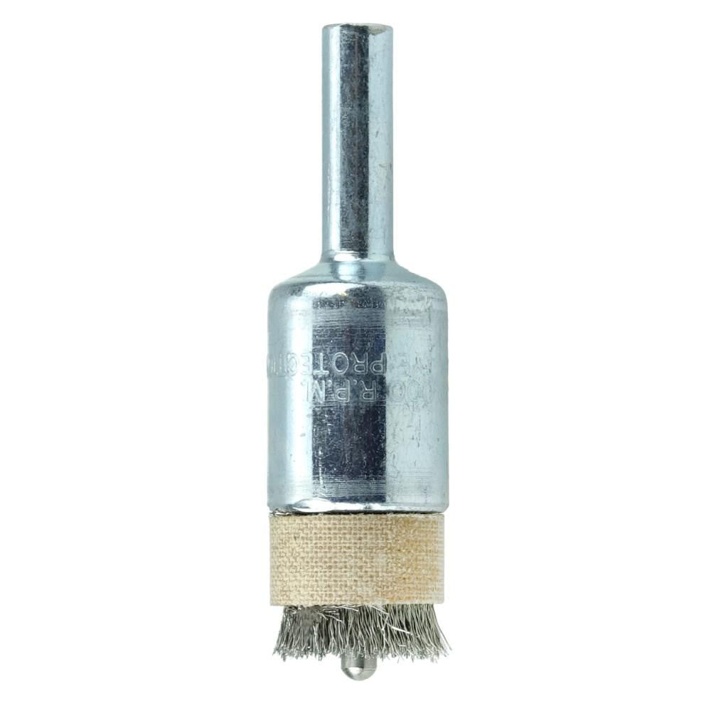Weiler 10057 End Brushes 1/2" Dia, Stainless Steel, Crimped Wire