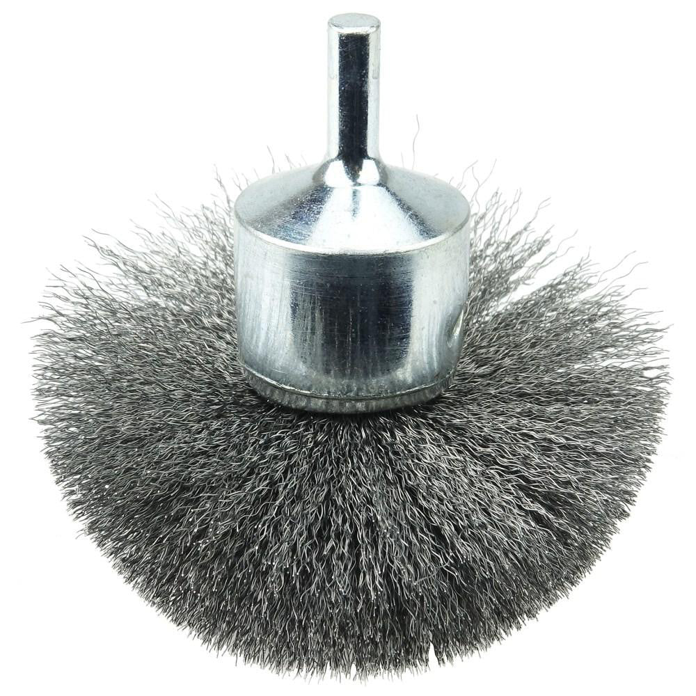 Weiler 10150 End Brushes 3" Dia, Steel, Crimped Wire