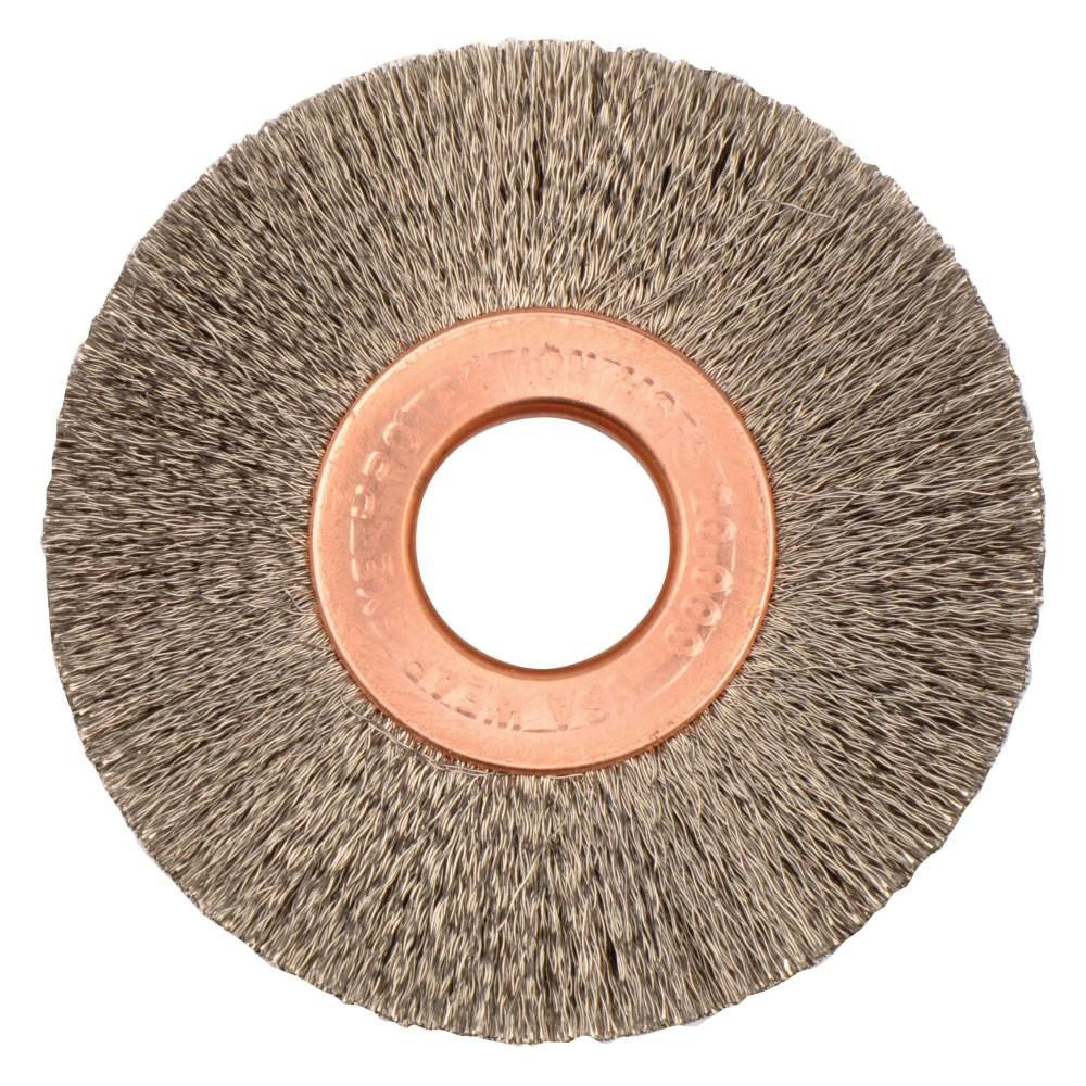 Weiler 16843 Wheel Brush 2" Wheel Dia, 3/8" Face Width, 0.0080" Wire Dia, Crimped