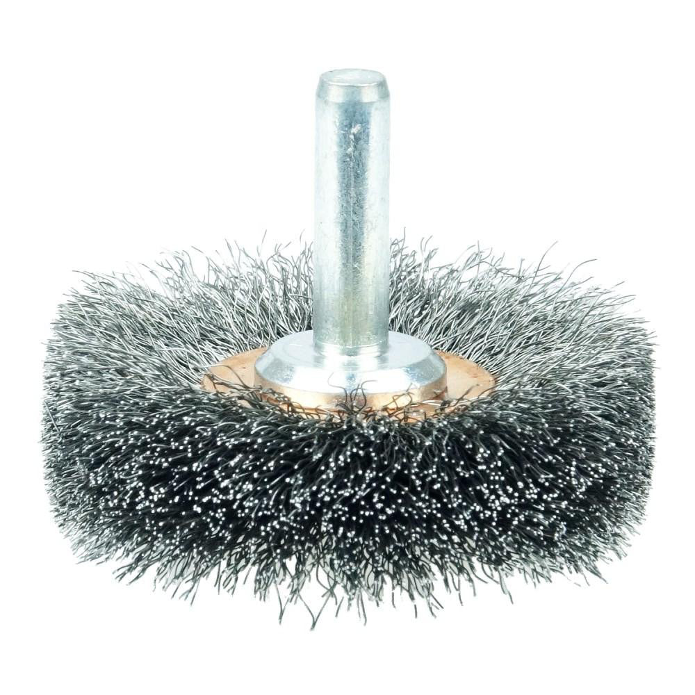 Weiler 17609 Wheel Brush 2" Wheel Dia, 3/8" Face Width, 0.0060" Wire Dia, Crimped