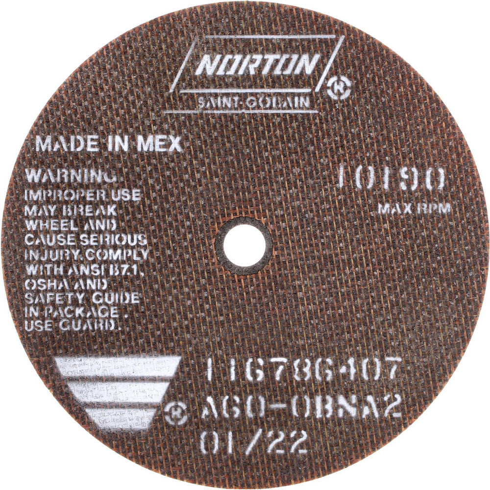 Norton 66252835164 Cutoff Wheel 6" Dia, 0.06" Thick, 1/2" Hole, Aluminum Oxide