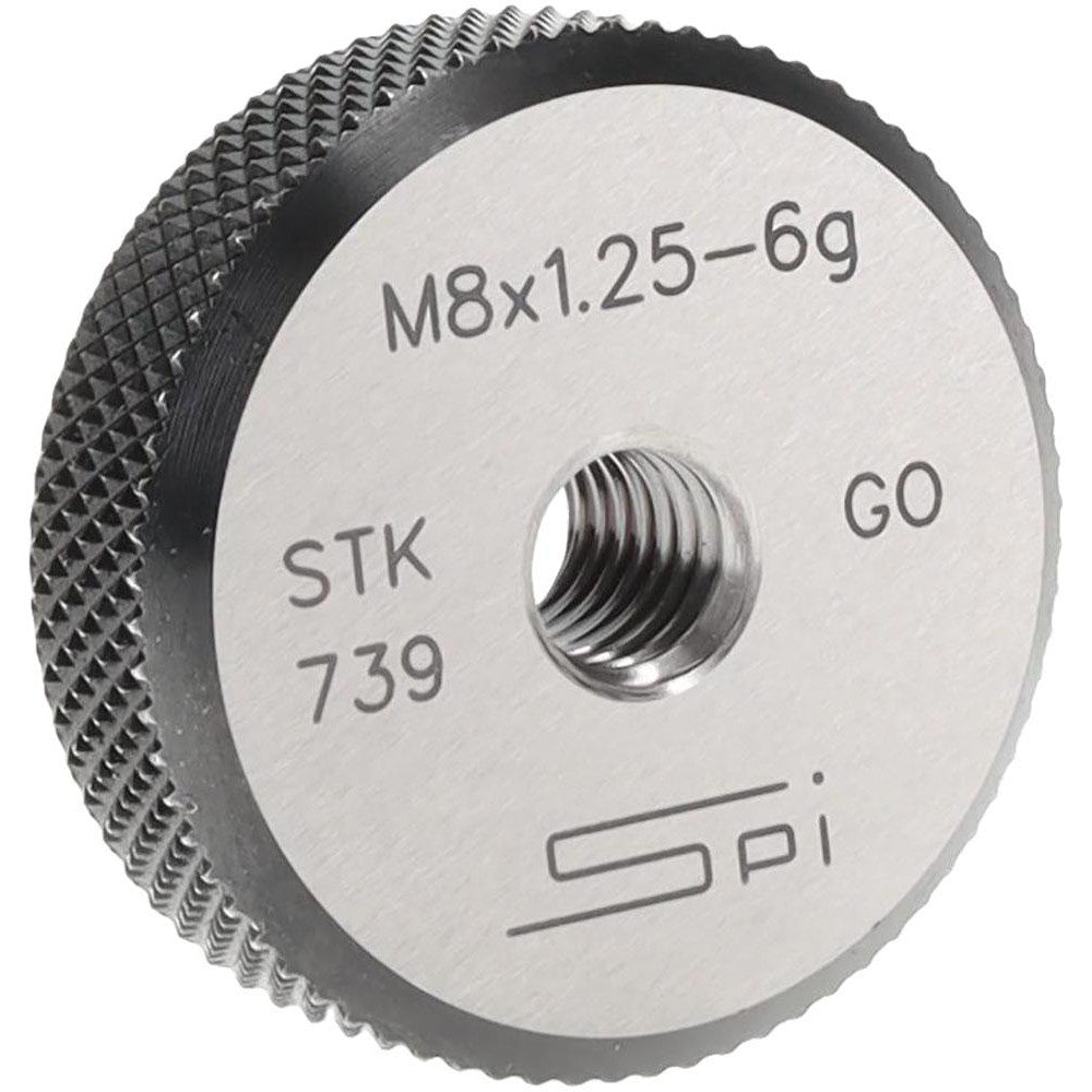 SPI 34-481-2 Threaded Ring Gage M8 x 1.25 Thread, Metric, Class 6G, Go
