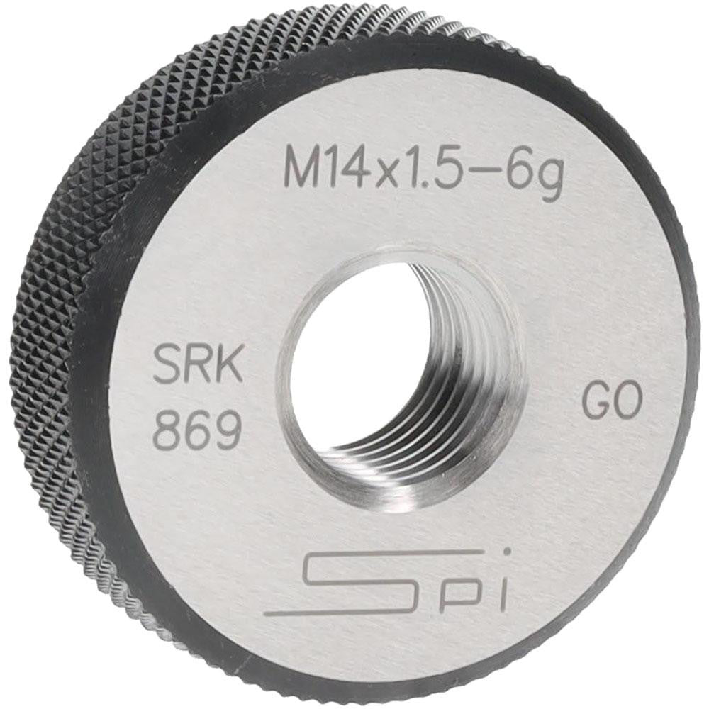 SPI 34-491-1 Threaded Ring Gage M14 x 1.50 Thread, Metric, Class 6G, Go