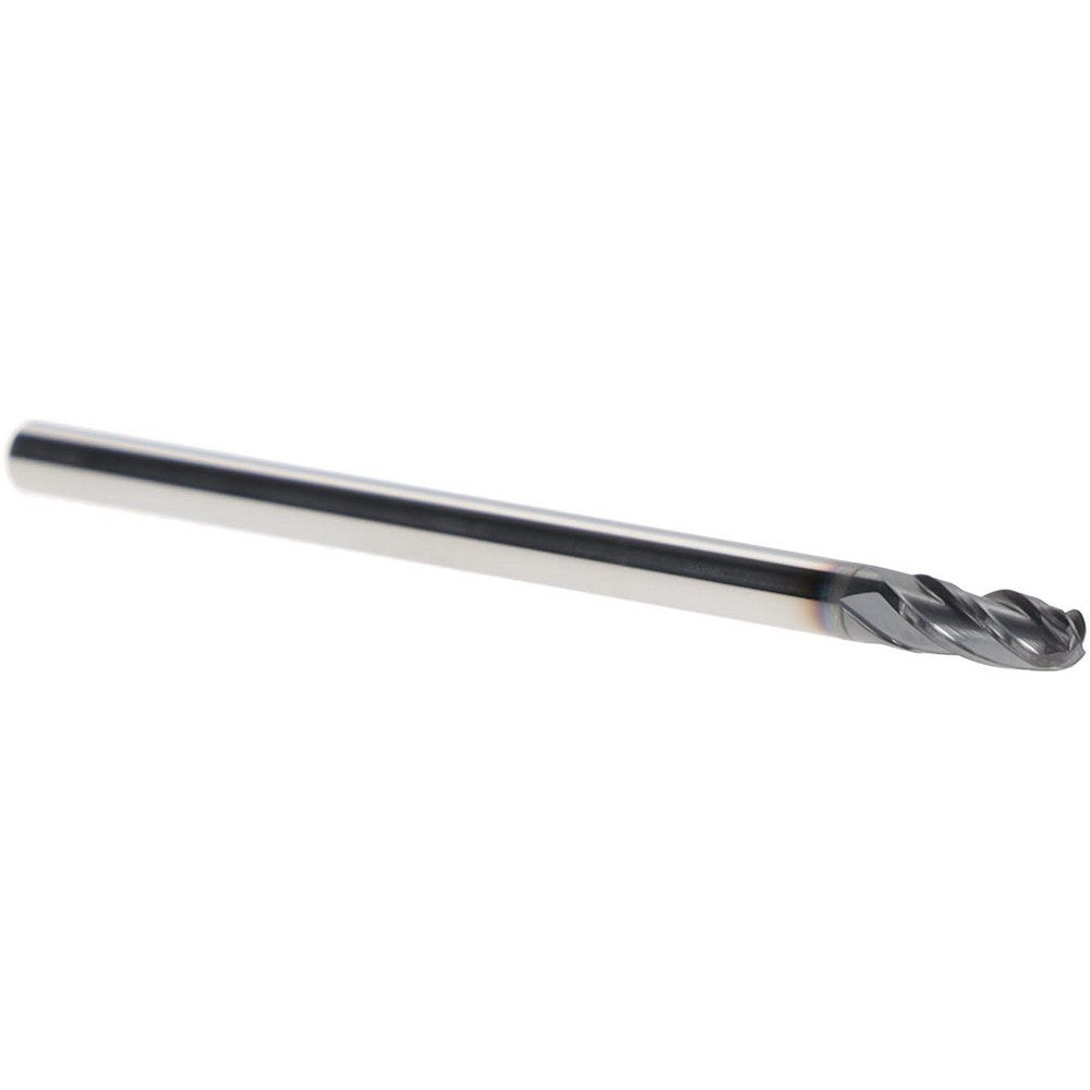 Iscar 5621049 Ball End Mill 1/8" Dia, 1/4" LOC, 4 Flute, Solid Carbide