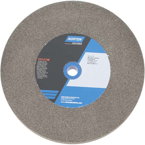Norton 07660788290 Bench & Pedestal Grinding Wheel 10" Dia, 1" Thick, 1-1/4" Hole Dia, Aluminum Oxide