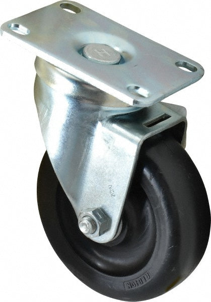 Albion 02PB04051S Swivel Top Plate Caster Polyolefin, 4" Wheel Dia, 1-1/4" Wheel Width, 300 lb Capacity, 5-1/8" OAH
