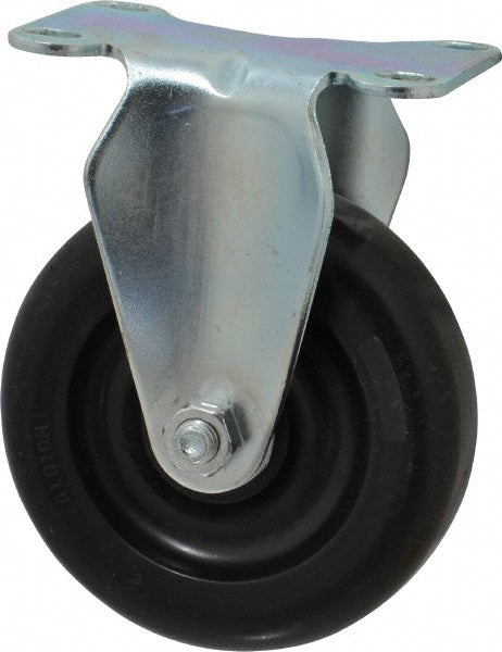 Albion 02PB04051R Rigid Top Plate Caster Polyolefin, 4" Wheel Dia, 1-1/4" Wheel Width, 300 lb Capacity, 5-1/8" OAH