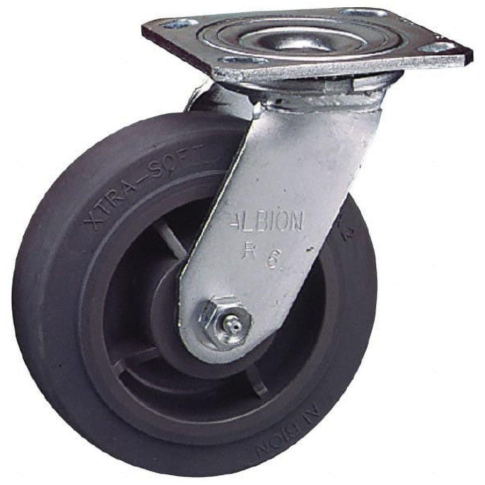 Albion 16TM04201S Swivel Top Plate Caster Phenolic, 4" Wheel Dia, 2" Wheel Width, 800 lb Capacity, 5-5/8" OAH