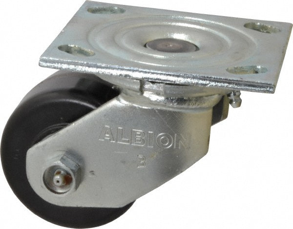 Albion 16TM03201S Swivel Top Plate Caster Phenolic, 3-1/4" Wheel Dia, 2" Wheel Width, 700 lb Capacity, 4-1/4" OAH