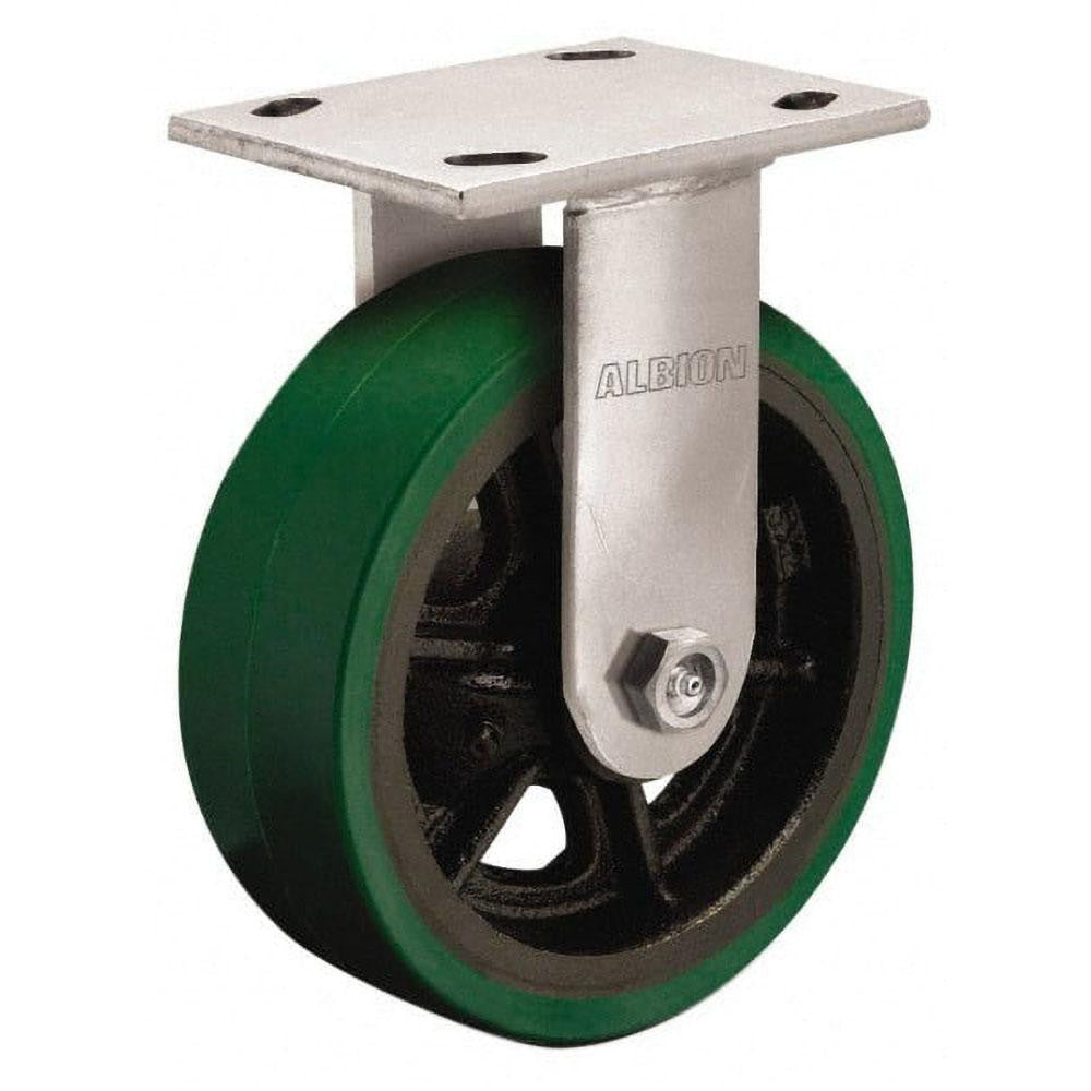 Albion 16PD04201R Rigid Top Plate Caster Polyurethane, 4" Wheel Dia, 2" Wheel Width, 700 lb Capacity, 5-5/8" OAH