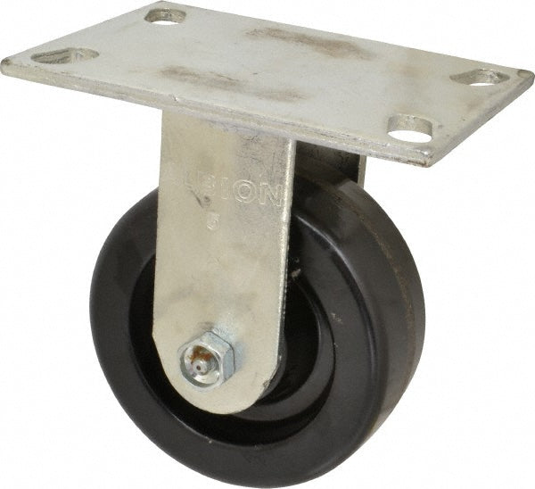 Albion 62TM05201R Rigid Top Plate Caster Phenolic, 5" Wheel Dia, 2" Wheel Width, 1,400 lb Capacity, 6-1/2" OAH