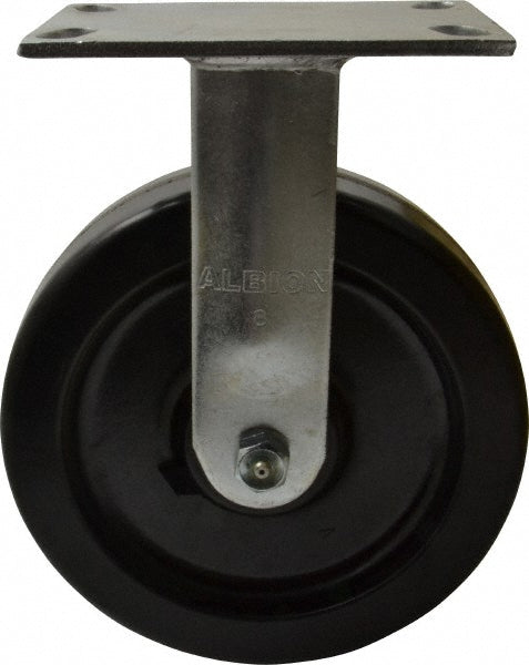 Albion 62TM08201R Rigid Top Plate Caster Phenolic, 8" Wheel Dia, 2" Wheel Width, 1,400 lb Capacity, 10-1/8" OAH