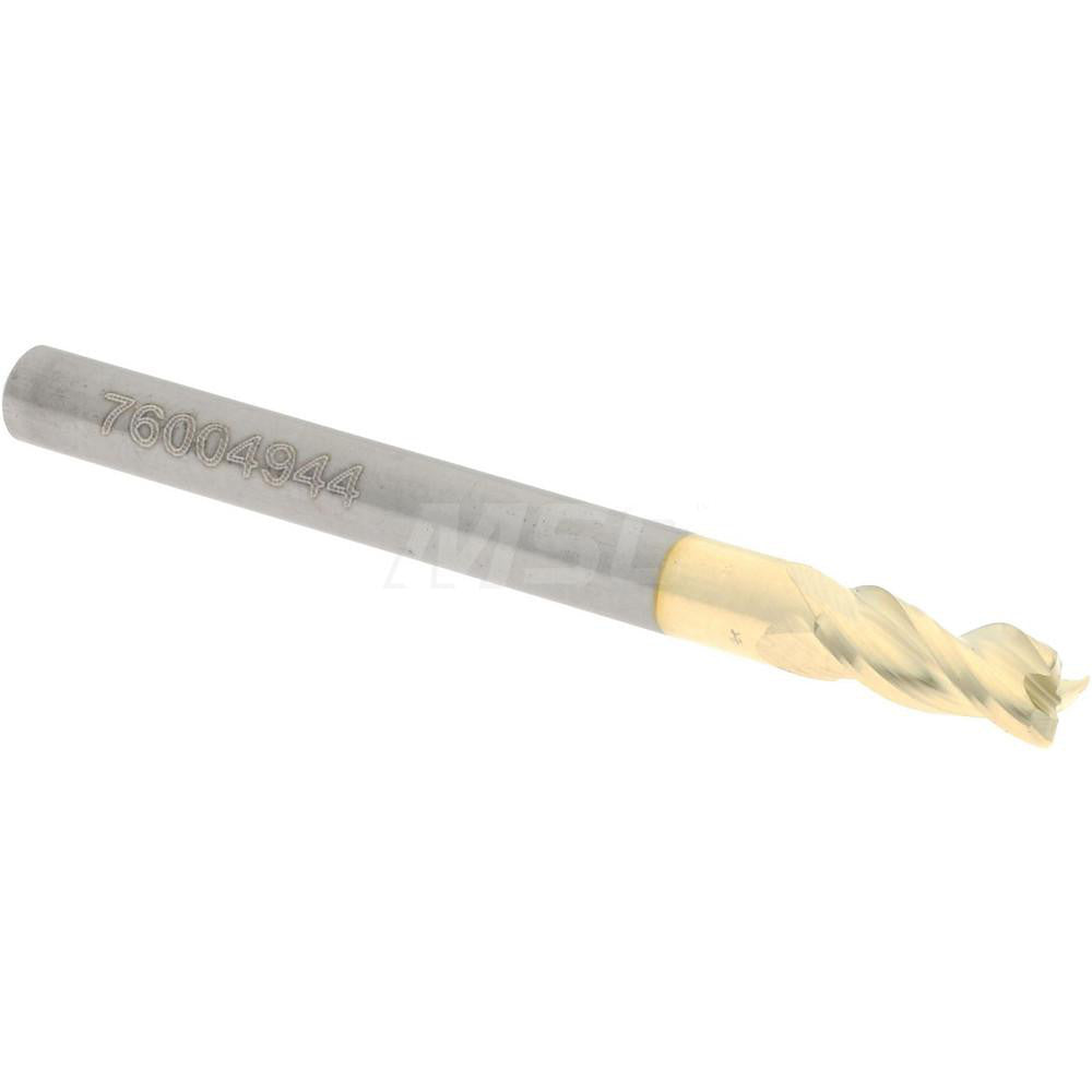 Accupro 314440 Corner Radius End Mill 1/8" Dia, 1/4" LOC, 37 deg Helix, Corner Radius End, Centercutting