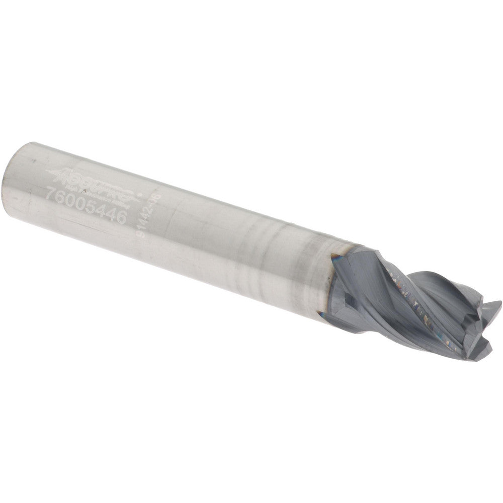 Accupro 95168342 Corner Radius End Mill 9/32" Dia, 3/8" LOC, 0.0150" Radius, 4 Flute, Solid Carbide